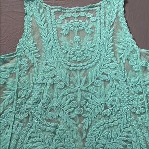 Intricate Lace Top in Teal
